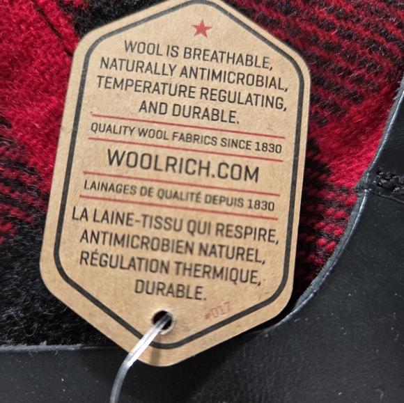 WOOLRICH-New With Tags! Red And Black Plaid Waterproof Wool Ankle Boots. Size 8 - Picture 10 of 11